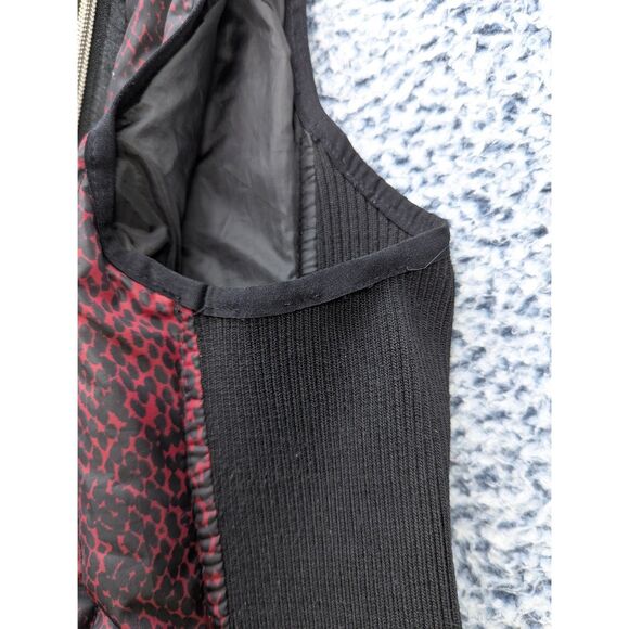 Harley Davidson Down Feather Puffer Vest Size LG Asymmetrical Full Zip Moto Red - Picture 9 of 13